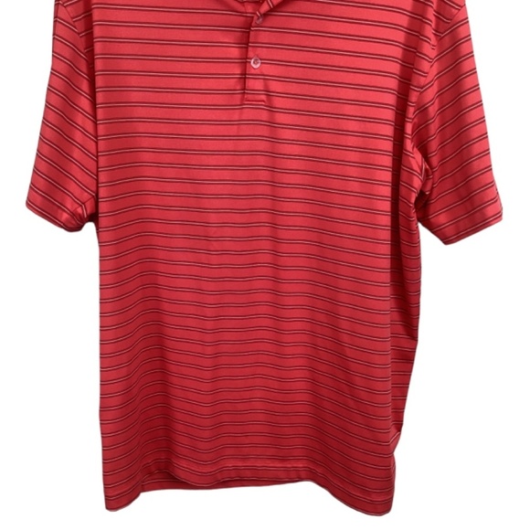 Men’s NIKE Dri-Fit Golf Striped Polo Coral striped Shirt Short Sleeve Size Large - Picture 4 of 10